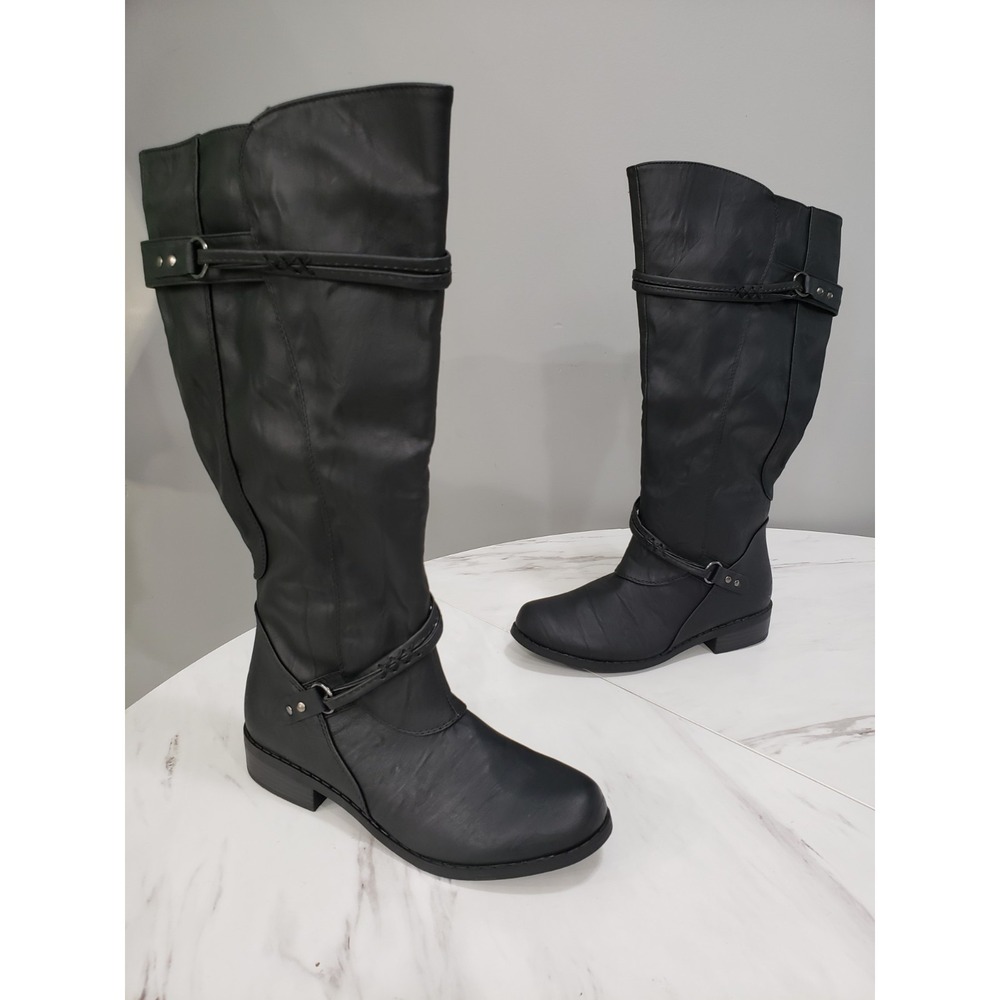 NEW WIDE CALF Size 7 JOURNEE COLLECTION HARLEY WIDE CALF RIDING BOOTS SLOUCH